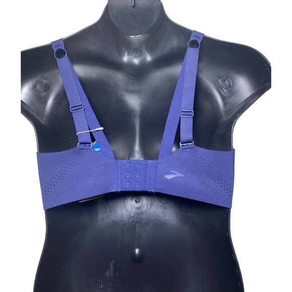 Brooks 36E Dare Underwire Run Sports Bra Navy Chafe Free Encapsulation - Picture 2 of 10